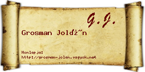 Grosman Jolán névjegykártya